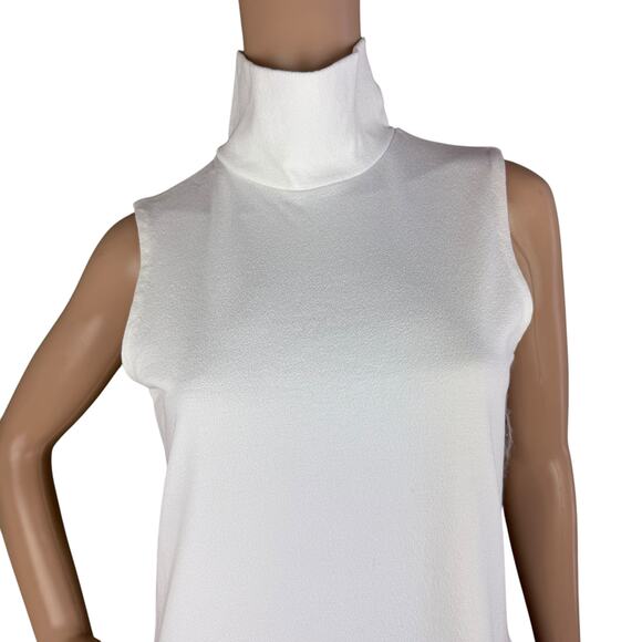Club Monaco Women White High Neck Sleeveless Knee Length Sheath Dress Size M - Picture 2 of 9